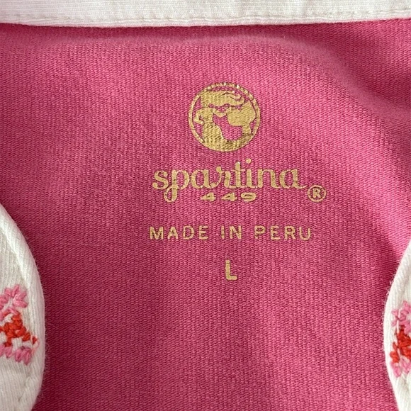 Spartina 449 Monica Tunic Dress in Pink Embroidered Coastal Travel Work Size L - Picture 2 of 10